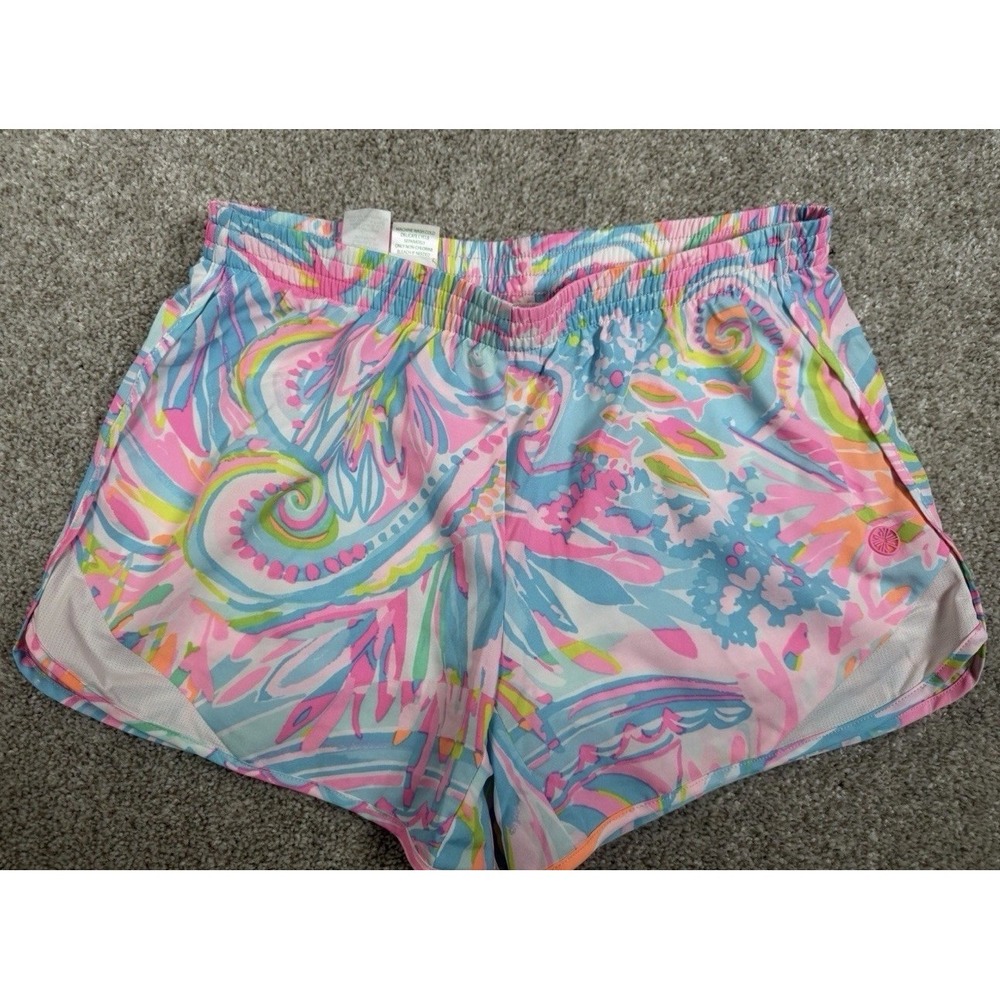 Lilly Pulitzer Luxletic Shorts Fish Kiss Multicolor Womens XS